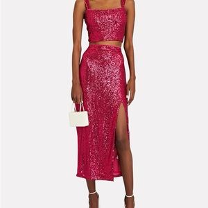 Saylor pink sequin two piece set